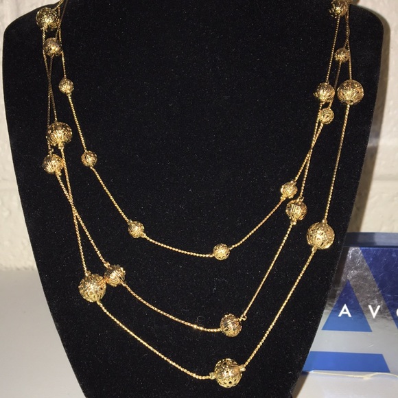 Avon Multi-strand Necklace With Filigree Beads - Picture 3 of 3